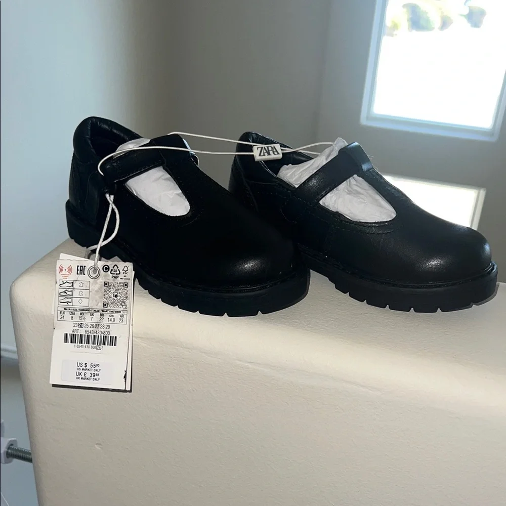 New - Zara Kids Black Mary Jane Dress Shoes